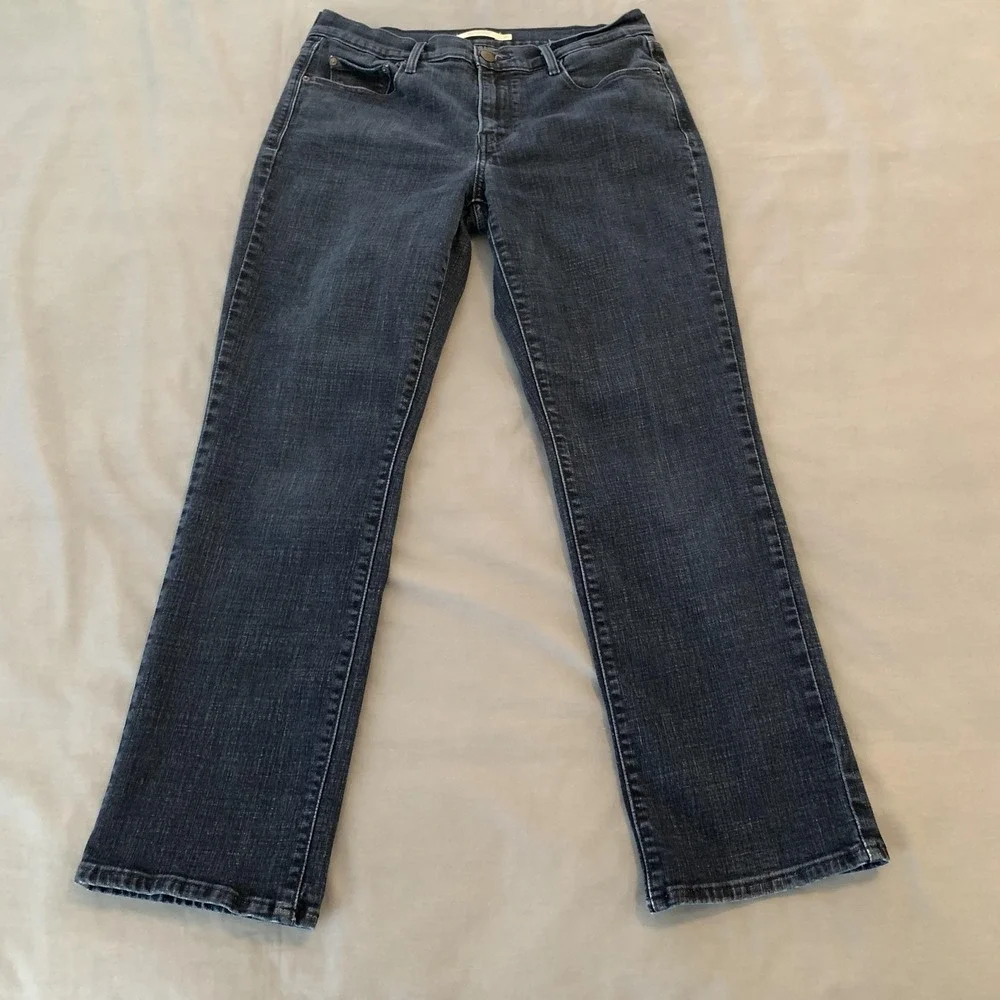 Levis 505 Jeans Womans‎ 30 (31x28) Blue Straight Leg Stretch Denim Mid Rise